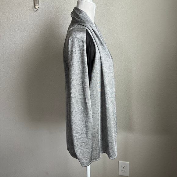 DKNY Gray Open Front Long Sleeve Performance Sweater Women's S Sheer Side Stripe - Picture 5 of 7